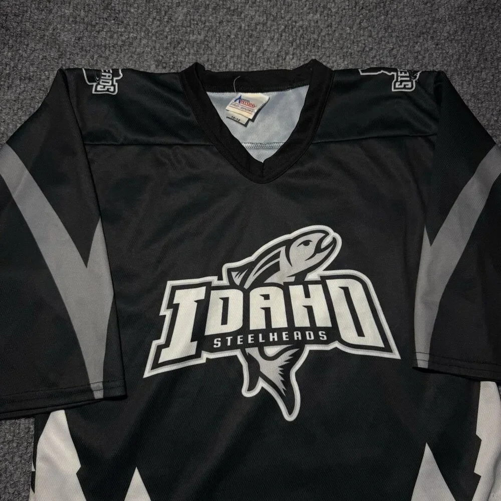 Idaho Steelheads Hockey Jersey ECHL‎ Blue Youth Boys Size Medium 10-12